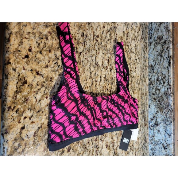 DKNY Womens Printed Removable Padding Beachwear Bikini Swim Top, XL - Picture 4 of 8